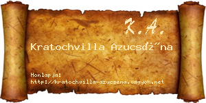 Kratochvilla Azucséna névjegykártya
